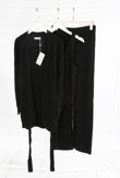 Black Fluffy Knit Cardigan Cami & Trouser Set