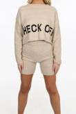 CHECK OFF Slogan Jumper & Shorts Set