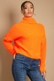 Coral Roll Neck Knitted Jumper