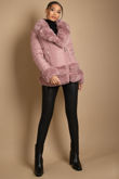 Rose Fitted Quilted Puffer Jacket With Faux Fur