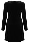 Black Velvet Embroidered Swing Dress