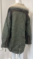 Khaki  Parka Jacket With Cream Fur 