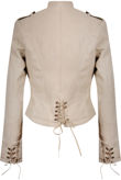 Nude Lace Fastening PU Biker Jacket