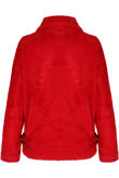 Red Fleece PU Trim Zip Up Jacket