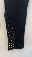 Black Stretch Golden Studs Button Legging 
