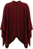 Wine Knitted Contrast Border Capes