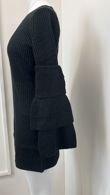 Black Knitted Jumper Dress With Frill Sleeve