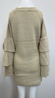 Cream Knitted Jumper Dress With Frill Sleeve