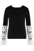  Layered Lace Bell Sleeve Jumper 