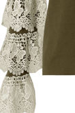Khaki Layered Lace Bell Sleeve Jumper 