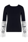  Layered Lace Bell Sleeve Jumper 