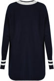 Navy Knitted Contrast Oversize Cardigans