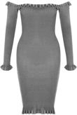 Ribbed Pleated Bardot Midi Dress - Mixed Colour Pack