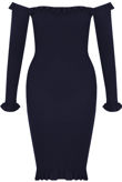 Ribbed Pleated Bardot Midi Dress - Mixed Colour Pack
