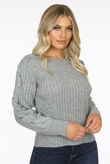 Grey Jumper With Braided Sleeve