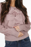 Rose Front Bow Knot Knitted Jumper