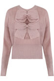 Rose Front Bow Knot Knitted Jumper