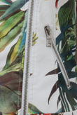 Cream PVC Floral Detail Zipped Pockets Jacket
