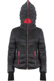 Black Full Zipped Hooded Puffer Jacket