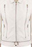 White PU Zip Detail Jacket