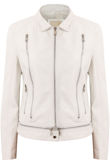 White PU Zip Detail Jacket
