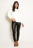 White Sequin Rock Slogan Round Neck Jumper