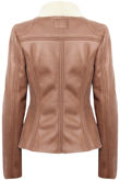 Camel Fur Lined Jacket with Zipped Pockets