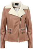 Camel Fur Lined Jacket with Zipped Pockets