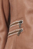 Camel Fur Lined Jacket with Zipped Pockets