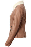 Camel Fur Lined Jacket with Zipped Pockets