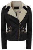 Black Fur Lined Jacket with Zipped Pockets 