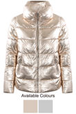 Gold Foil Padded Bomber Jacket