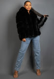 Black Luxe Chunky Faux Fur Hooded Jacket