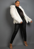Cream Luxe Chunky Faux Fur Hooded Jacket