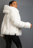 Cream Luxe Chunky Faux Fur Hooded Jacket