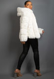 Cream Luxe Chunky Faux Fur Hooded Jacket