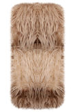Camel with Beige Line Fur Gilet