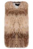 Camel with Beige Line Fur Gilet