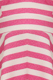 Pink & Cream Horizontal Stripe Print Flared Strappy Dress