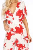 White Floral print Jumpsuit