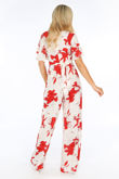 White Floral print Jumpsuit