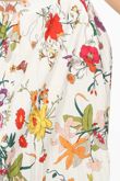 White Floral Pleated Midi Skirt