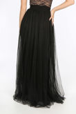 Full Length Maxi Tulle Skirt In Black