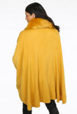 Mustard Faux Fur Trim Cape