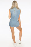 Floral Applique Denim Gilet