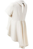 Cream Peplum High Low Top