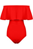 Coral Bardot Frill Bodysuit
