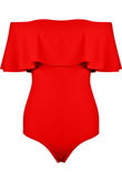 Coral Bardot Frill Bodysuit
