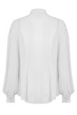 White Front Tie Up Button Up Tops