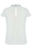 White Collared Stone Back Button Up Blouse